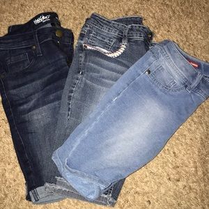 3 different brands of shorts